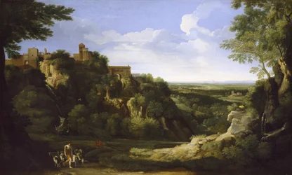 Veduta di Tivoli con Roma in lontananza, XVII secolo